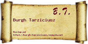 Burgh Tarziciusz névjegykártya